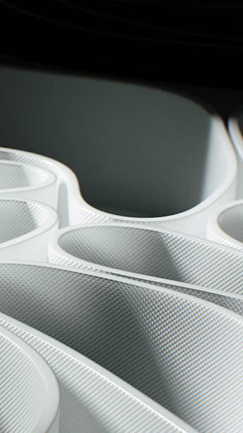 istock A detailed perspective of layered, curved 3D bands forming an intricate pattern. 2200114137