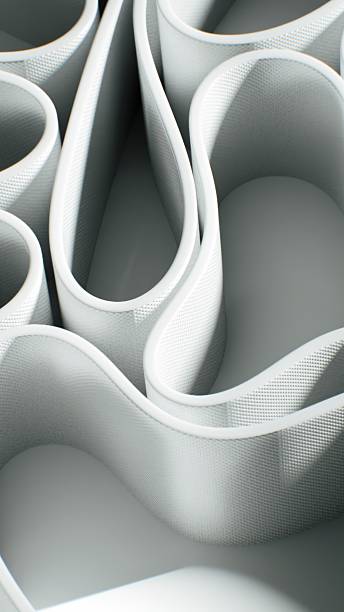 istock A futuristic, wave-like formation with a subtle grid texture and smooth curvature. 2200114142