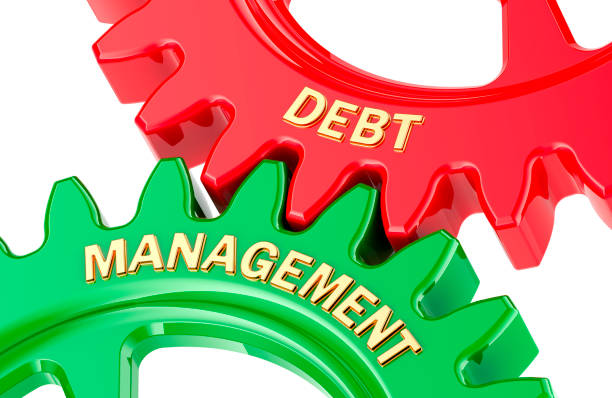 istock Debt Management concept with colored gearwheels. 3D rendering 2200116980