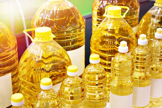 istock Bottles with sunflower oil 2200122287