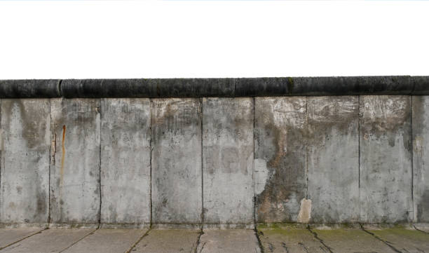 Part of Berlin Wall or Berliner Mauer isolated on white
