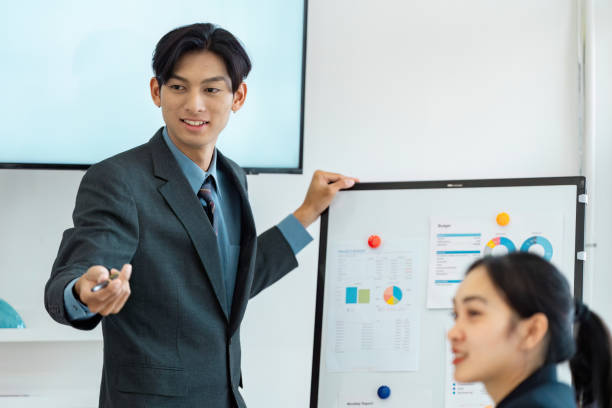istock Engaging business presentation with a young professional showcasing budget insights. 2200125335