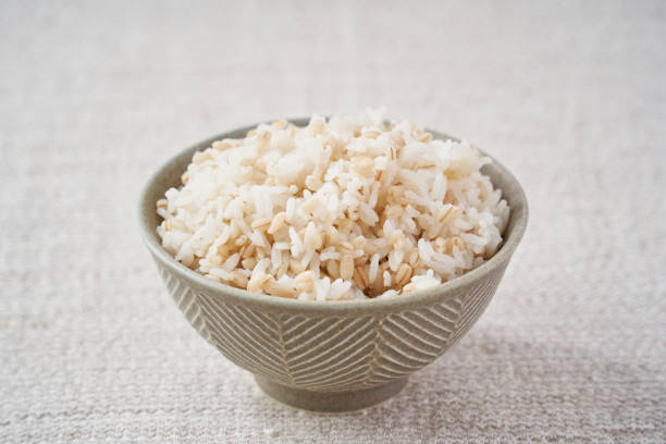 istock Barley Rice in a Ceramic Bowl – Healthy and Nutritious Japanese Staple 2200126691