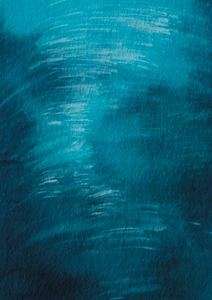 istock Abstract deep blue ocean dry brush stroke on paper illustration for decoration on aquatic, marine life and coastal style. 2200126809
