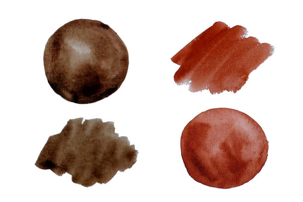 istock Vector set of watercolor abstract brown backgrounds. Hand painting on paper 2200132642