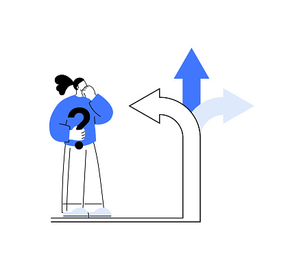 Multiple Confusing Directions Confused Person Pondering Multiple Path Choices With Arrows Pointing In ...