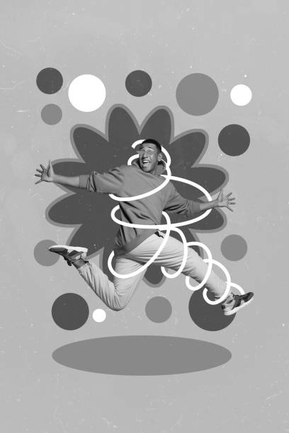 Creative photo 3d collage artwork poster postcard picture of crazy guy run fast sale special offer deal isolated on painting background.