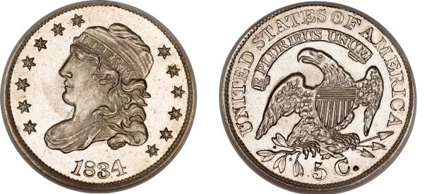 istock United States Five Cents Liberty Cap Half Dime Year 1834 isolated  with white background 2200142003