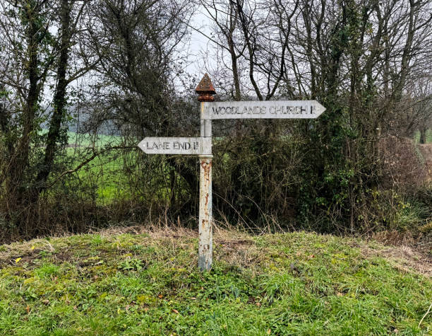 istock Old sign post on a country lane 2200146524