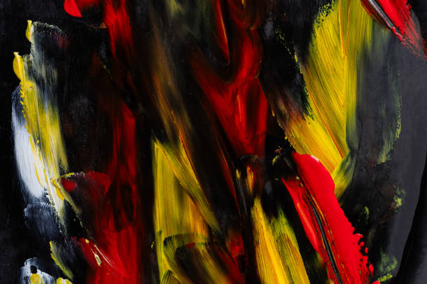 Background painted with red, yellow and black paint