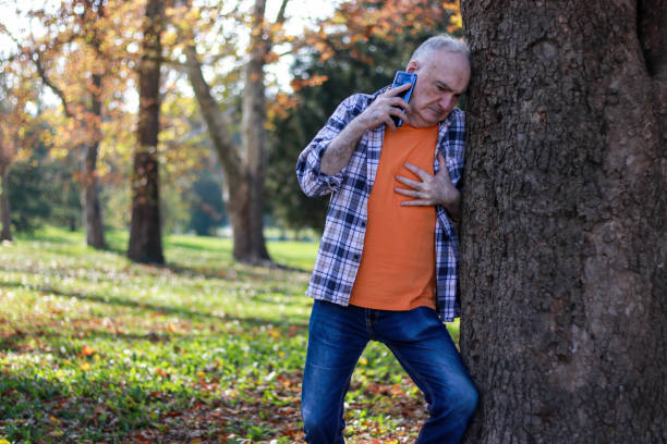 istock Mature man after hiking have pain 2200149692