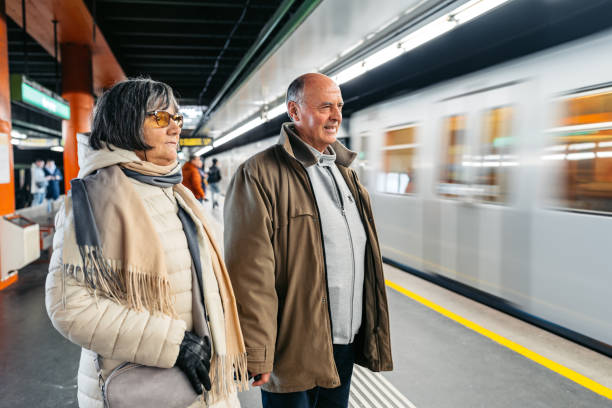 istock Senior Couple Waiting For A Subway Train In Vienna In Austria 2200149744