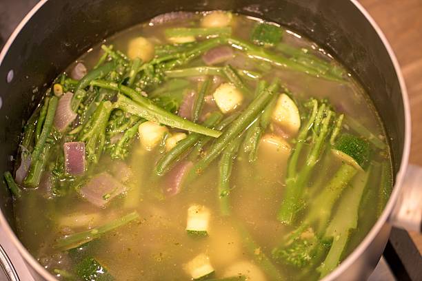 istock Homemade Vegetable Soup with Broccoli, Green Beans, and Root Vegetables 2200154440