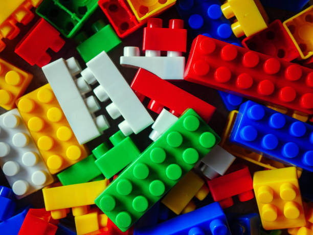 Building block toy with colorful blocks bricks toy, Top view