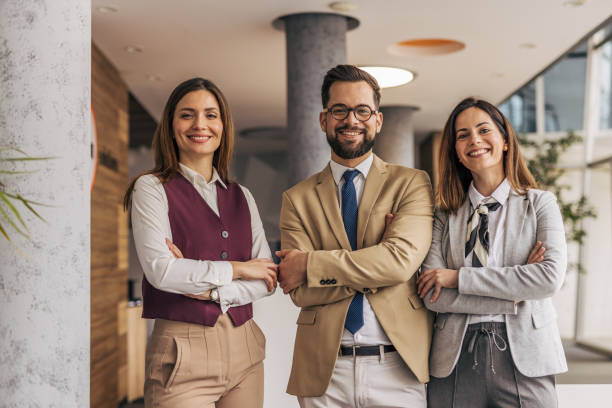 istock Confident business team standing together 2200161266