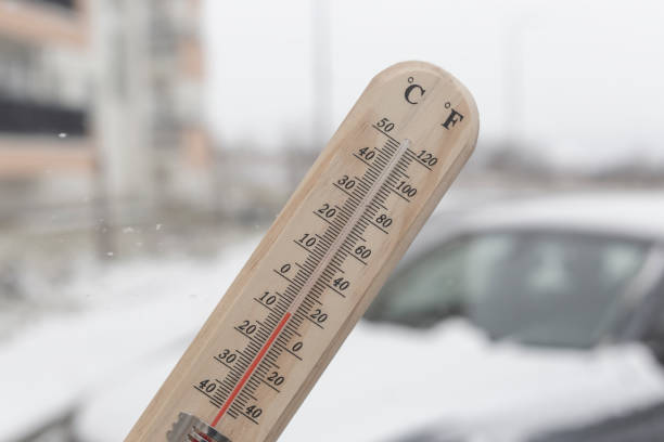 Very cold winter temperature
