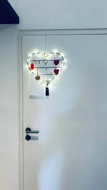 Valentine's led heart  hanging at the door