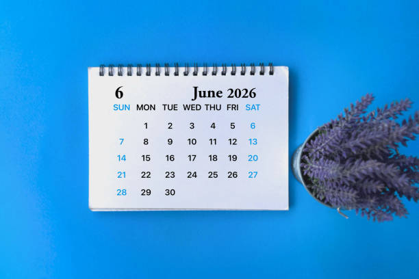istock Date and calendar concept. June 2026 calendar flat lay 2200169640