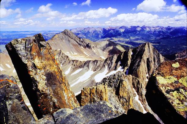 Beautiful Views abound when Climbing Wilson Peak and El Diente in the San Miguel Range of Colorado near Telluride in the Rocky Mountains July 1983.