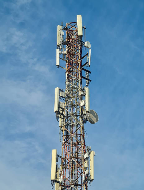 istock Base Transceiver Station or Telecommunication pole of 4G and 5G cellular against bright blue sky. mobile cellular tower 2200172402