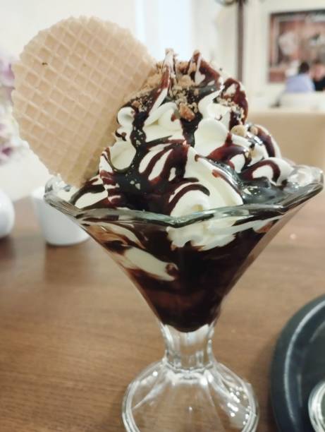 istock Delicious, creamy ice cream with chocolate 2200175763