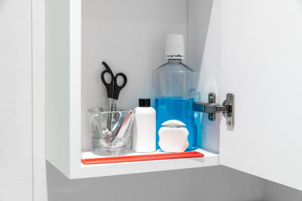 Clean white basic motel bathroom