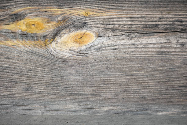 old wooden board with distinct texture and places of branches.