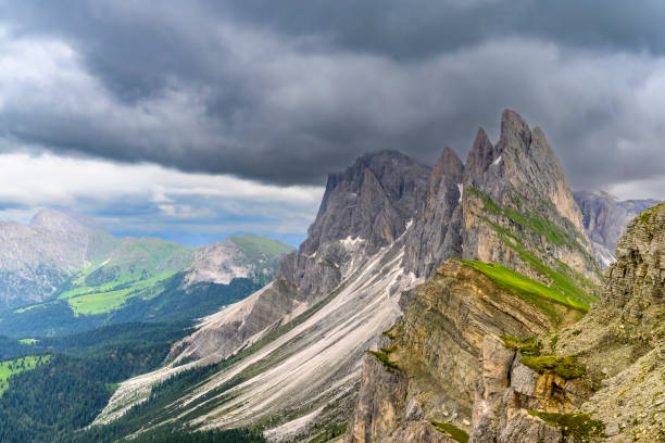 istock Seceda mountains dramatic cliffs in the Dolomites during an overcast day 2200183772