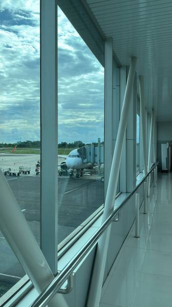 istock Passanger boarding bridge of an airport 2200185694