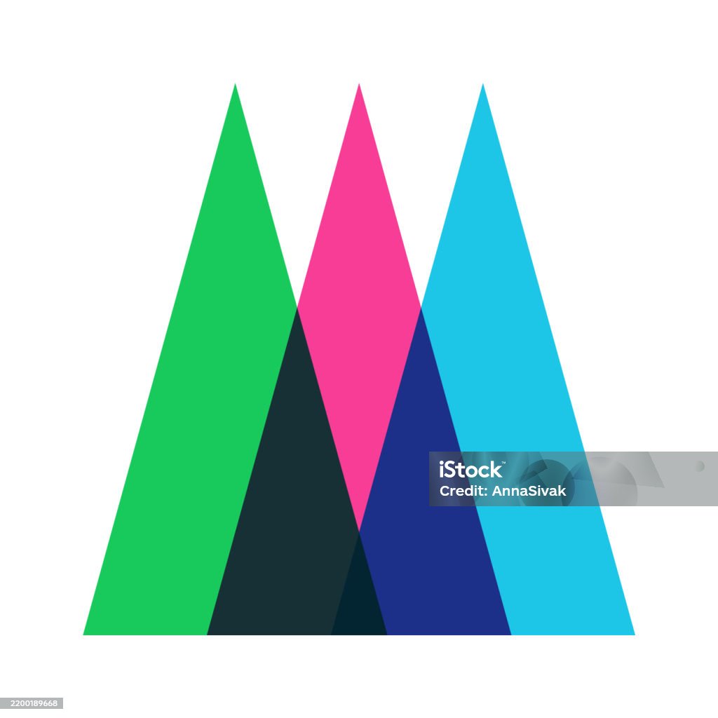 Examples Of Tripling Tripling Triangle Shapes Risograph Geometry Stock Illustration ...