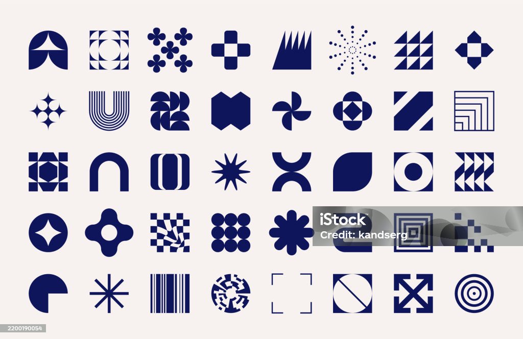 Minimalist Geometric Vector Shapes Set 3 Stock Illustration - Download ...