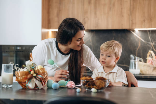 istock Mother and son are preparing bakery at home 2200194947