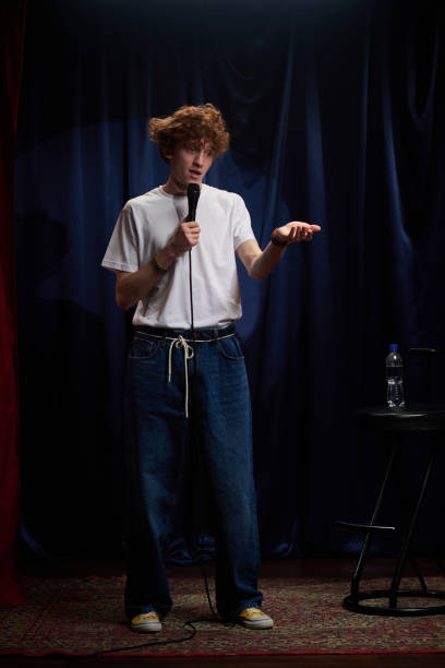 istock Performing Standup Comedy on Stage in Blue Denim 2200195964