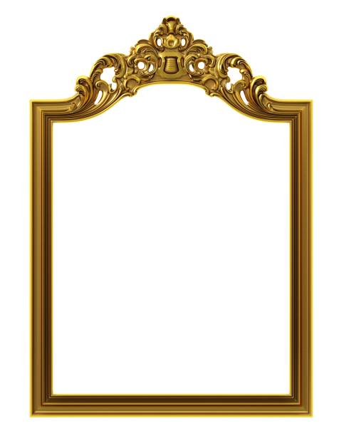 istock Texture of golden classic arched frame 2200203520