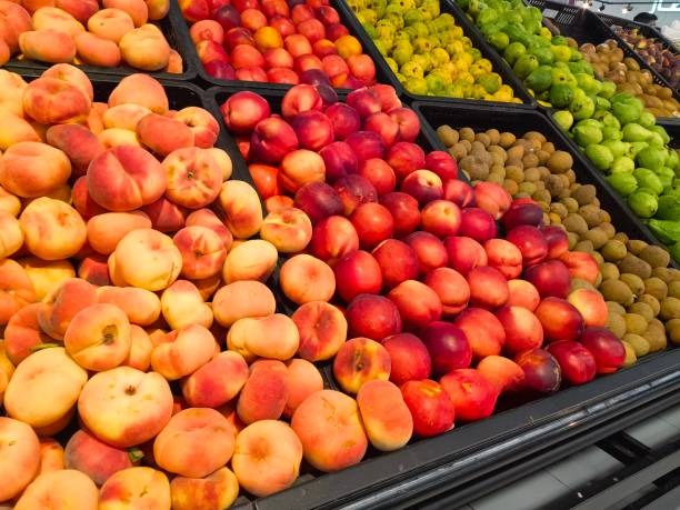 istock Various types of imported and fresh fruit neatly arranged in the supermarket. 2200210676