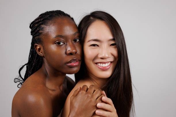 istock Two Naturally Beautiful Women in Studio 2200213056