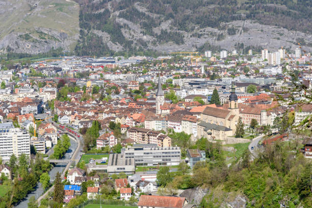 istock View from above of Chur on a sunny spring day 2200213145