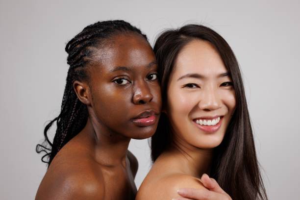 istock Two Naturally Beautiful Women in Studio 2200213198