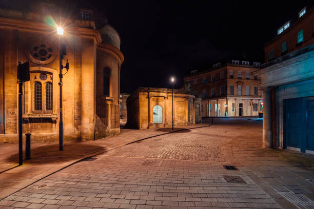 istock Empty streets of bath at night, united kingdom 2200216960