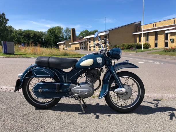 black and chrome vintage british motorcycle.
