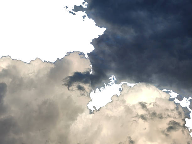istock Dramatic Cloud Formation with High-Contrast Cutout – Clouds Isolated On White Background 2200227059