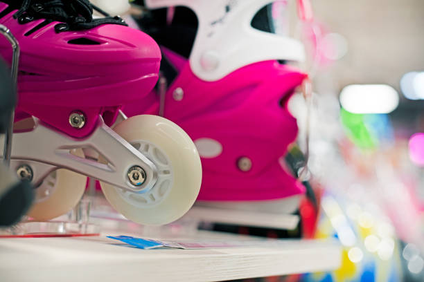 istock close-up roller skates for girls. Active recreation 2200230403