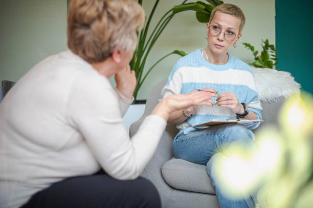 istock One-on-one psychotherapy, elderly woman with problems 2200235282