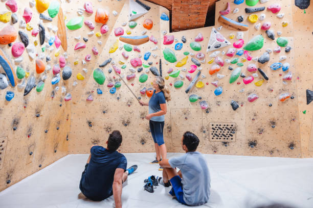istock Indoor Bouldering Session in Climbing Gym 2200237122
