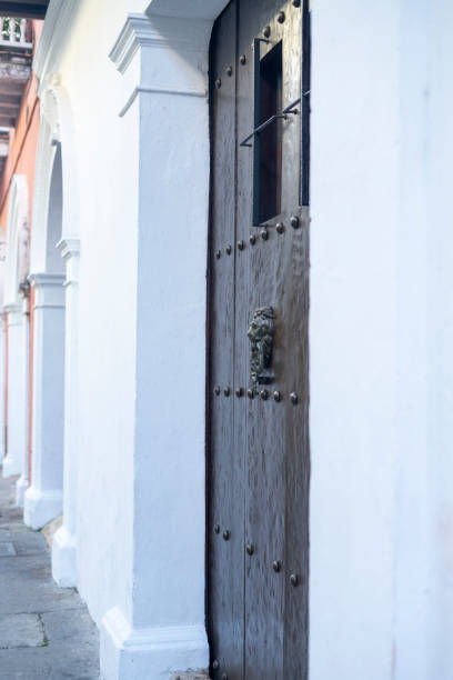 Old colonial gate in the historic center of Cartagena, Colombia