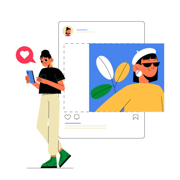 istock Digital Engagement. Female Character With Smartphone Liking Online Post. Flat Vector Illustration Of Social Media Interaction, Content Influence, And Online Presence, Isolated On White 2200241109