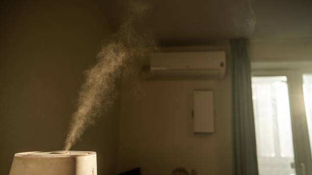 istock A humidifier evaporates moisture in the bedroom. 2200247590