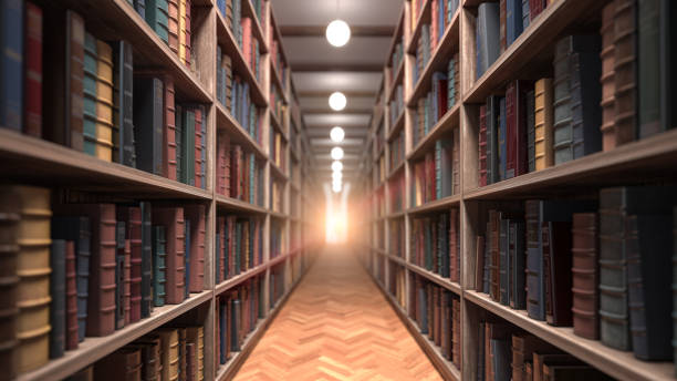 Young woman in library