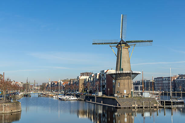 istock Grain mill at Historic Delfshaven Rotterdam 2200249258