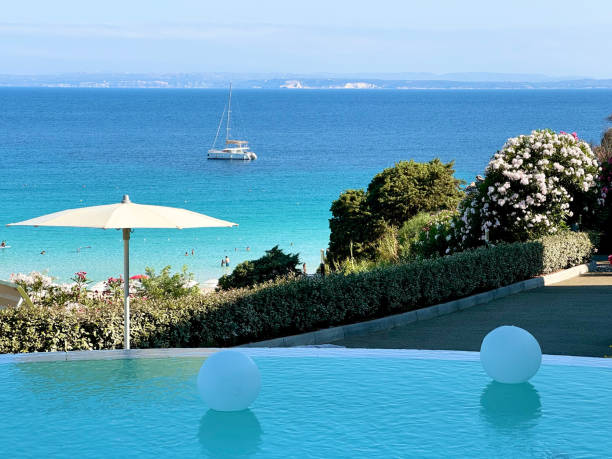 istock Luxury Beachfront Pool Overlooking Turquoise Sea 2200250724